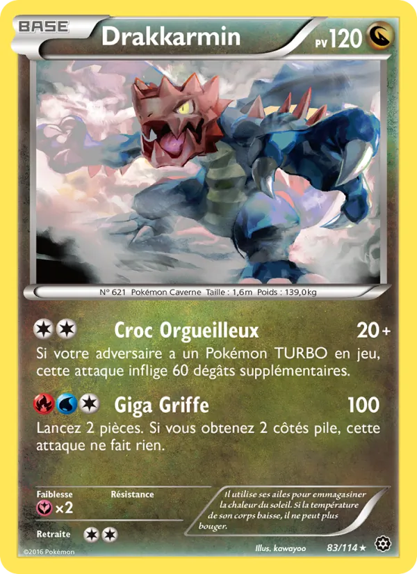 Carte Pokémon Drakkarmin 83/114 de l'extension Offensive Vapeur