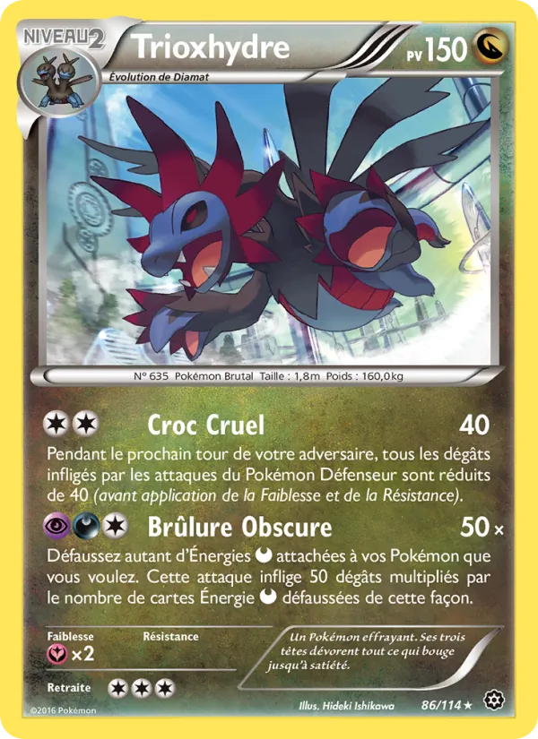 Carte Pokémon Trioxhydre 86/114 de l'extension Offensive Vapeur