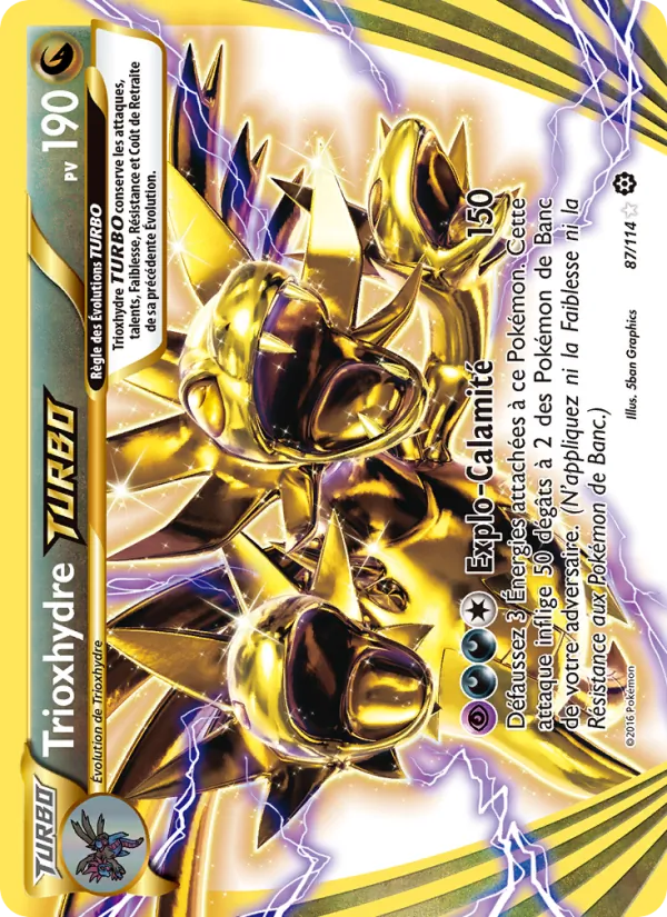Carte Pokémon Trioxhydre TURBO 87/114 de l'extension Offensive Vapeur