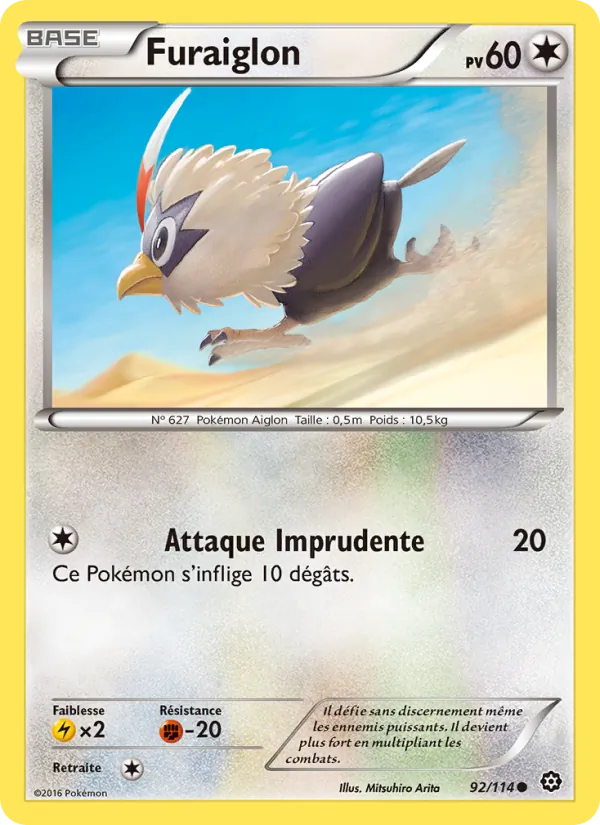 Carte Pokémon Furaiglon 92/114 de l'extension Offensive Vapeur