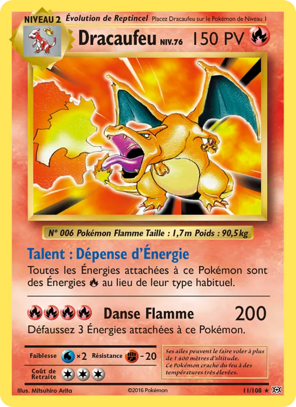 Carte Pokémon Dracaufeu 11/108 de l'extension Évolutions