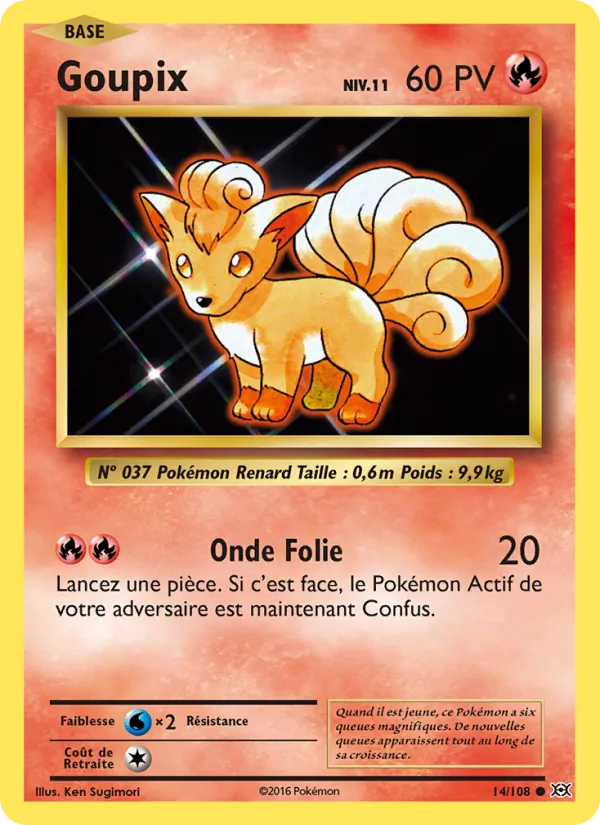Carte Pokémon Goupix 14/108 de l'extension Évolutions