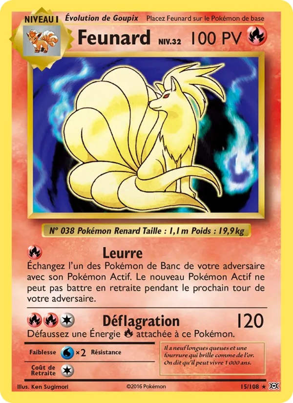 Carte Pokémon Feunard 15/108 de l'extension Évolutions