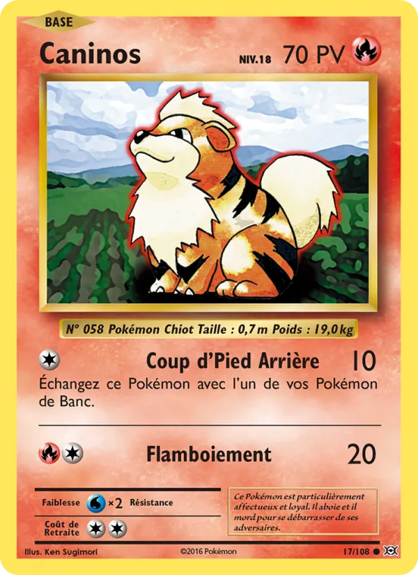 Carte Pokémon Caninos 17/108 de l'extension Évolutions
