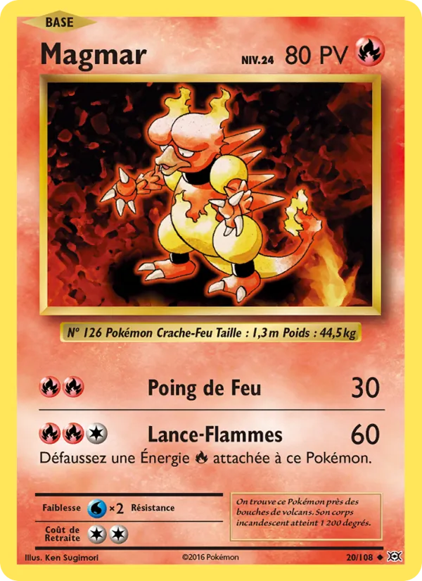 Carte Pokémon Magmar 20/108 de l'extension Évolutions