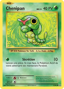 Carte Pokémon Chenipan 3 — Évolutions
