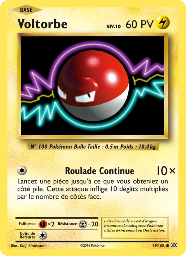 Carte Pokémon Voltorbe 39/108 de l'extension Évolutions