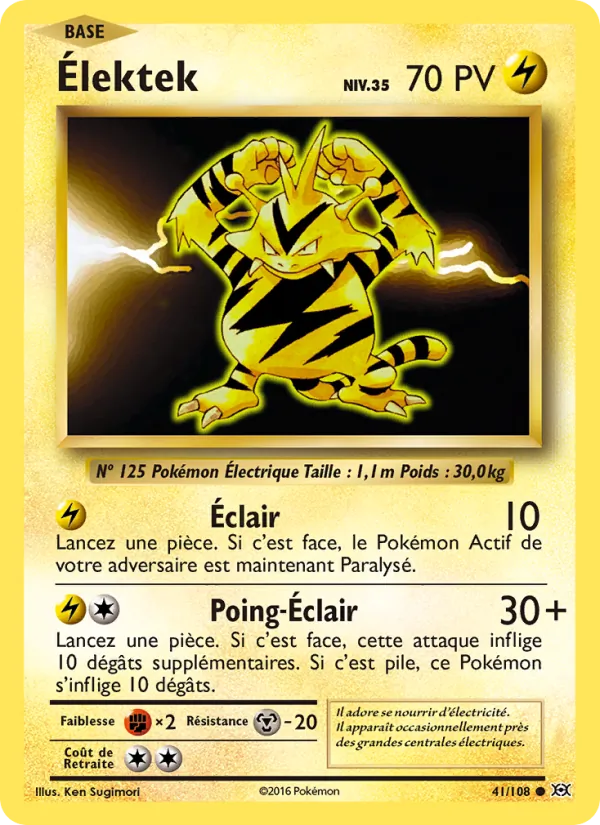 Carte Pokémon Élektek 41/108 de l'extension Évolutions