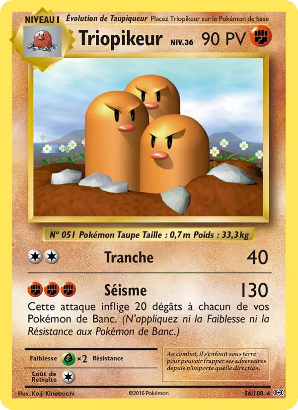 Carte Pokémon Triopikeur 56/108 de l'extension Évolutions