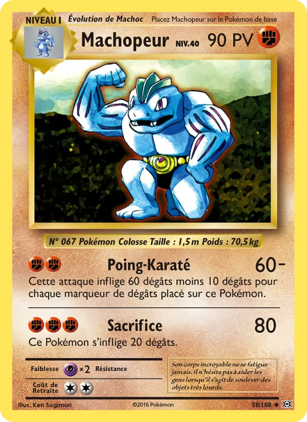 Carte Pokémon Machopeur 58/108 de l'extension Évolutions