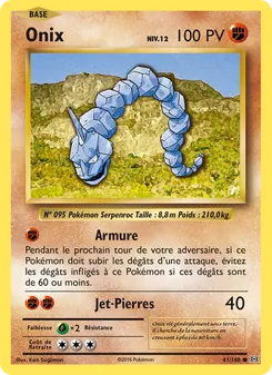 Carte Pokémon Onix 61 — Évolutions