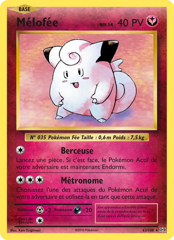 Carte Pokémon Mélofée 63/108 de l'extension Évolutions