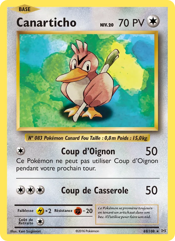 Carte Pokémon Canarticho 68/108 de l'extension Évolutions