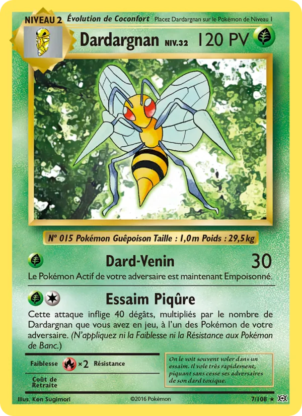 Carte Pokémon Dardargnan 7/108 de l'extension Évolutions