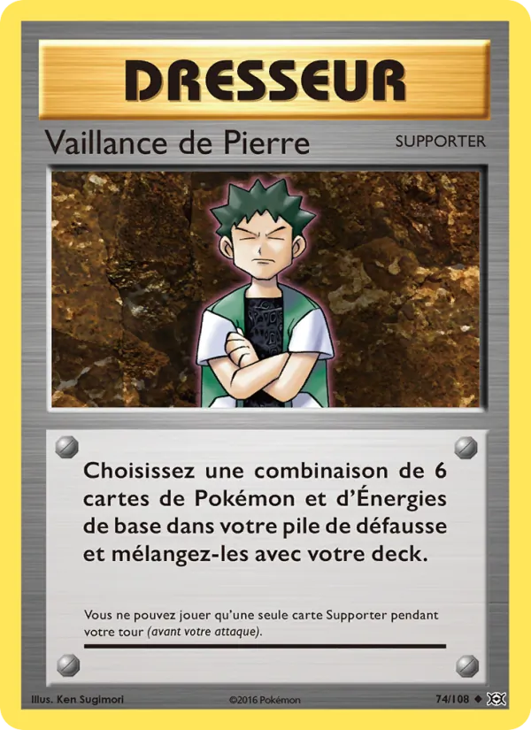 Carte Pokémon Vaillance de Pierre 74/108 de l'extension Évolutions