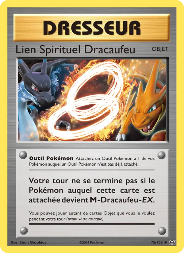 Carte Pokémon Lien Spirituel Dracaufeu 75/108 de l'extension Évolutions