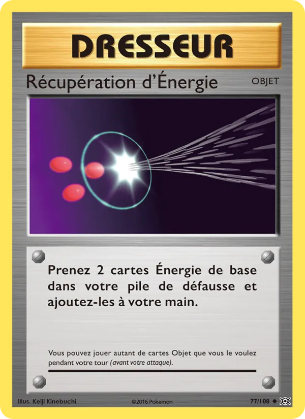 Carte Pokémon Récupération d'Énergie 77/108 de l'extension Évolutions