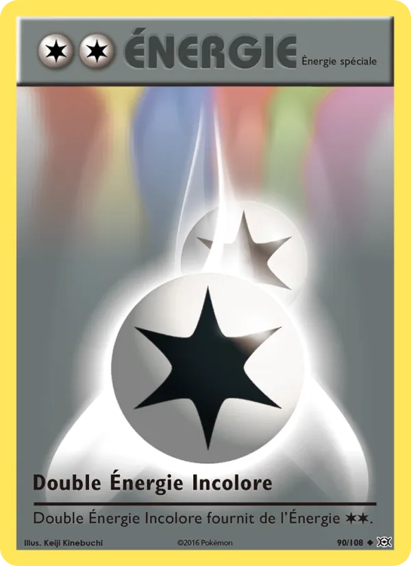 Carte Pokémon Double Énergie Incolore 90/108 de l'extension Évolutions