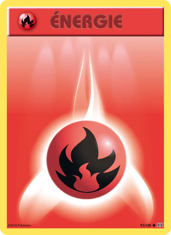 Carte Pokémon Énergie Feu 92/108 de l'extension Évolutions