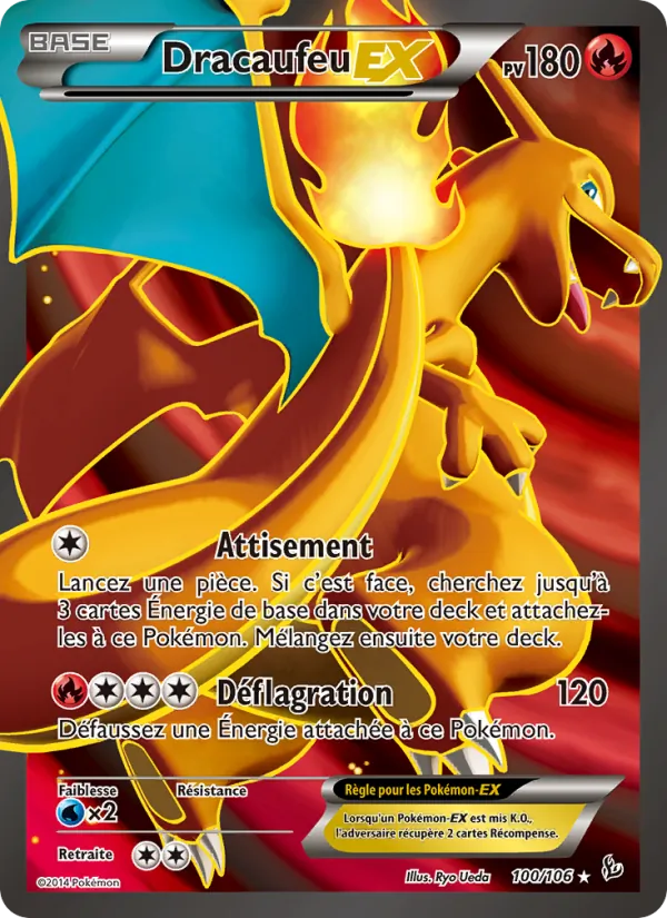 Carte Pokémon Dracaufeu EX 100/106 de l'extension Étincelles
