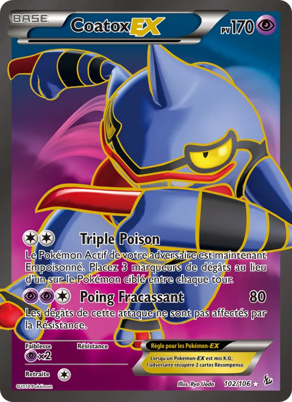 Carte Pokémon Coatox EX 102/106 de l'extension Étincelles