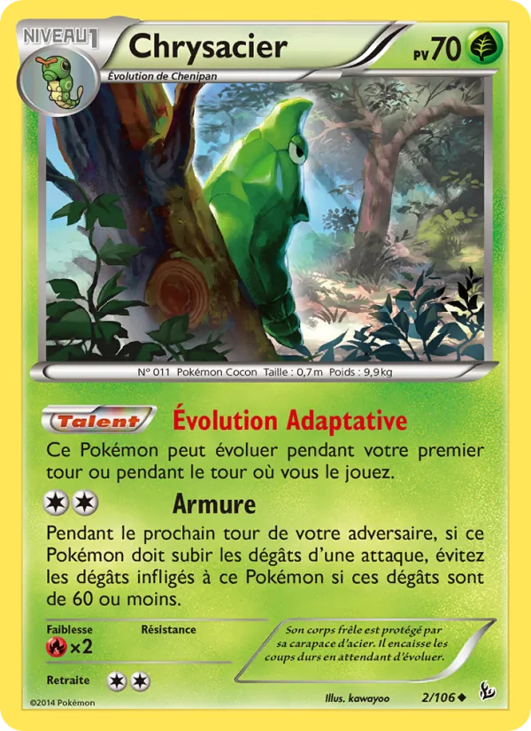 Carte Pokémon Chrysacier 2/106 de l'extension Étincelles