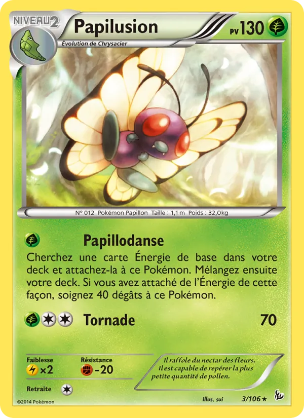 Carte Pokémon Papilusion 3/106 de l'extension Étincelles