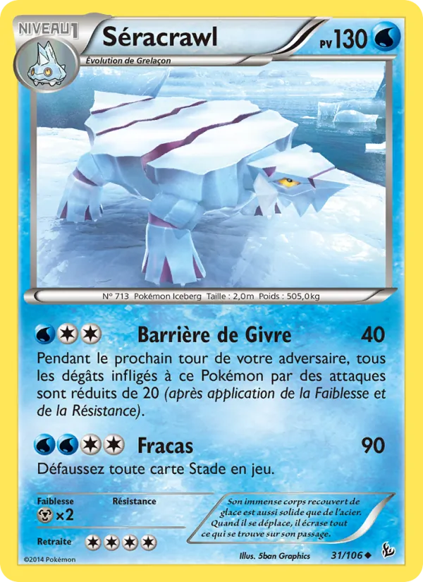 Carte Pokémon Séracrawl 31/106 de l'extension Étincelles