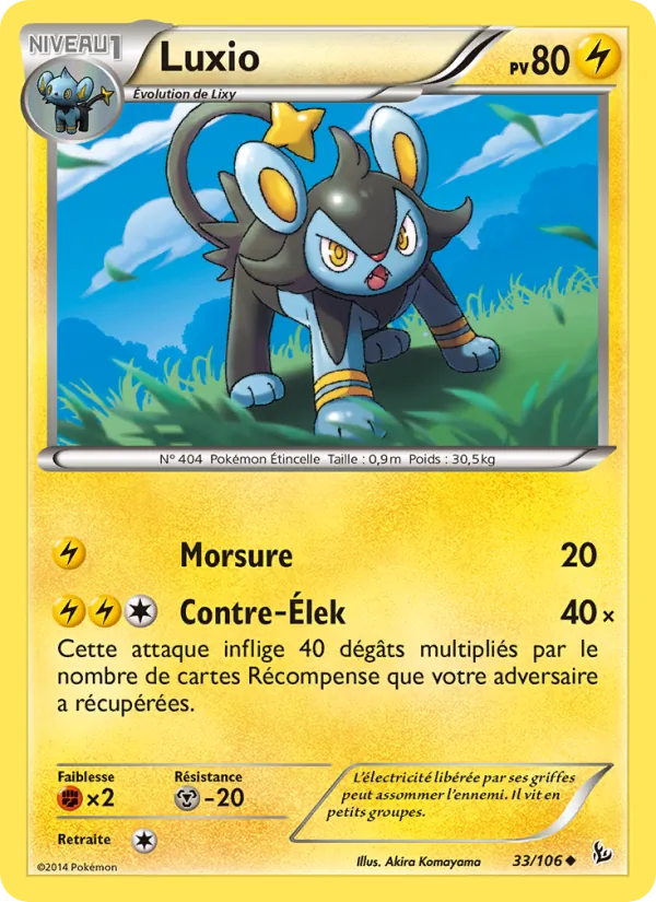 Carte Pokémon Luxio 33/106 de l'extension Étincelles