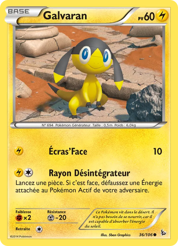 Carte Pokémon Galvaran 36/106 de l'extension Étincelles