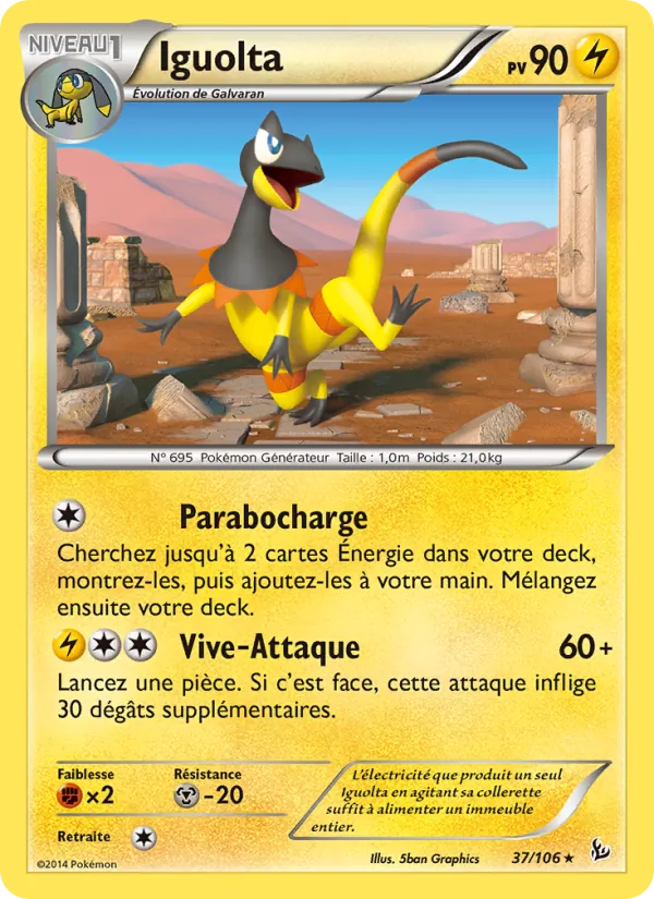Carte Pokémon Iguolta 37/106 de l'extension Étincelles