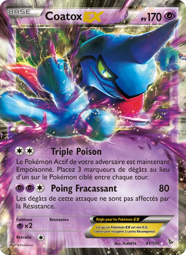 Carte Pokémon Coatox EX 41/106 de l'extension Étincelles