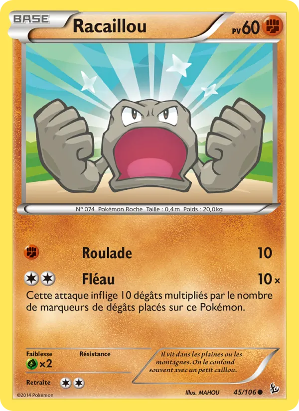 Carte Pokémon Racaillou 45/106 de l'extension Étincelles