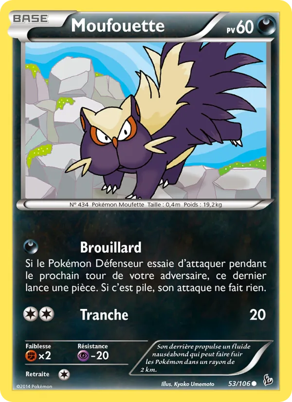 Carte Pokémon Moufouette 53/106 de l'extension Étincelles