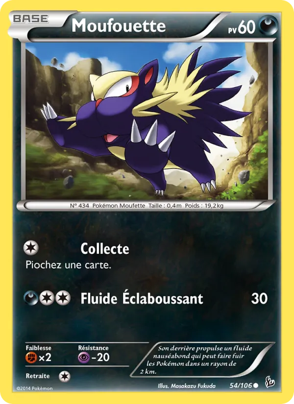 Carte Pokémon Moufouette 54/106 de l'extension Étincelles
