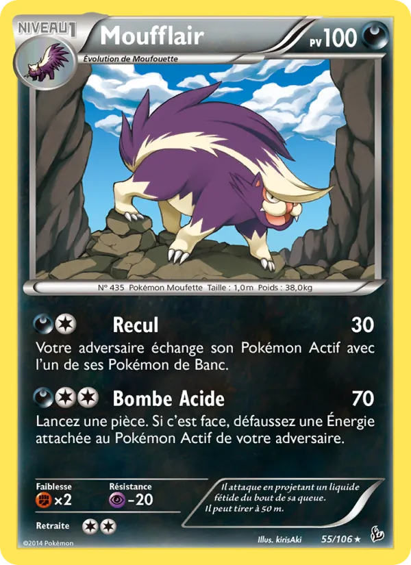 Carte Pokémon Moufflair 55/106 de l'extension Étincelles