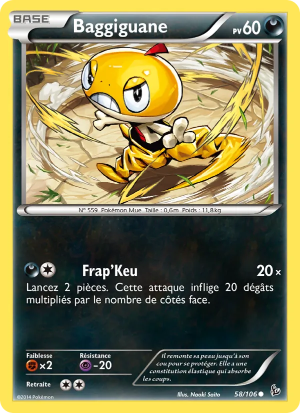 Carte Pokémon Baggiguane 58/106 de l'extension Étincelles