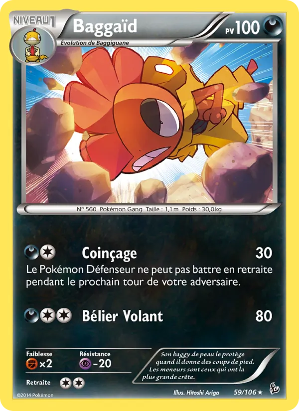 Carte Pokémon Baggaïd 59/106 de l'extension Étincelles
