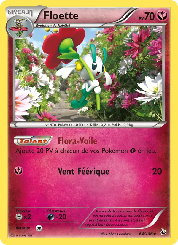 Carte Pokémon Floette 64/106 de l'extension Étincelles