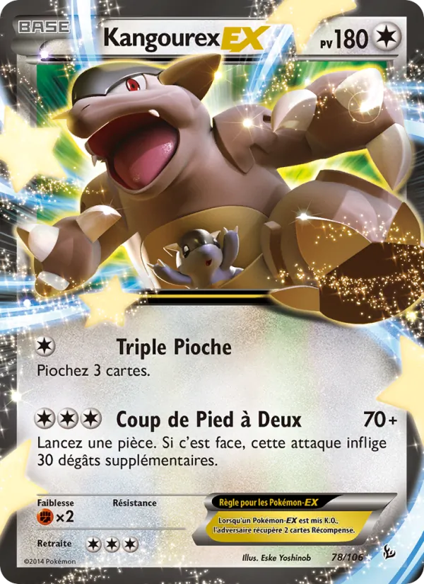 Carte Pokémon Kangourex EX 78/106 de l'extension Étincelles