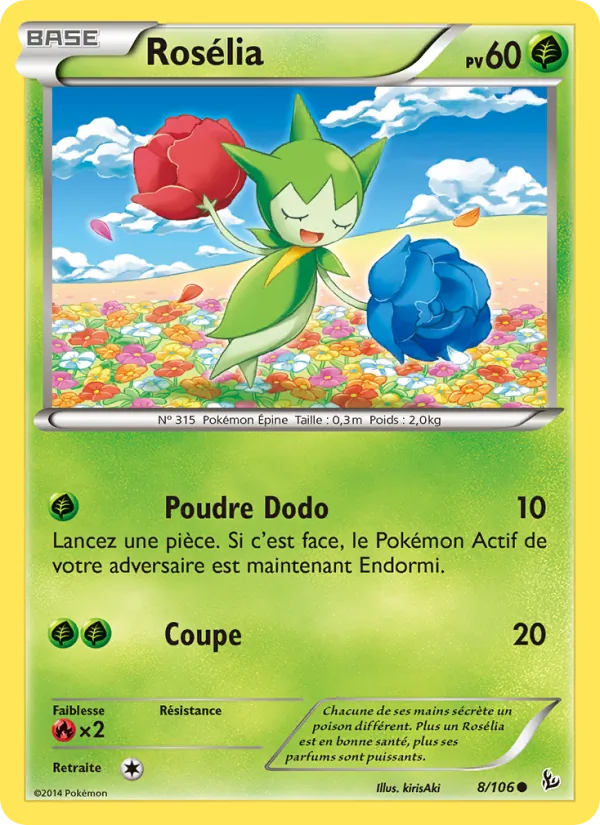 Carte Pokémon Rosélia 8/106 de l'extension Étincelles