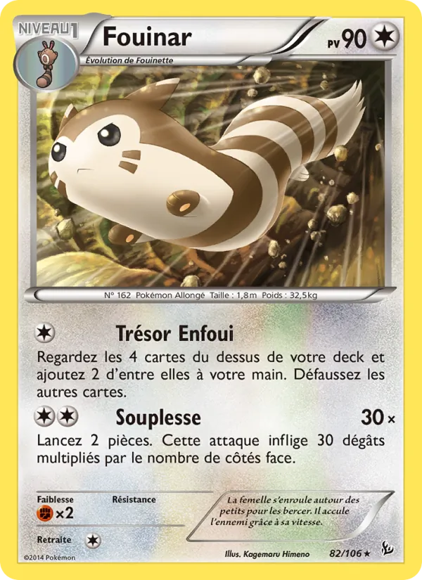 Carte Pokémon Fouinar 82/106 de l'extension Étincelles