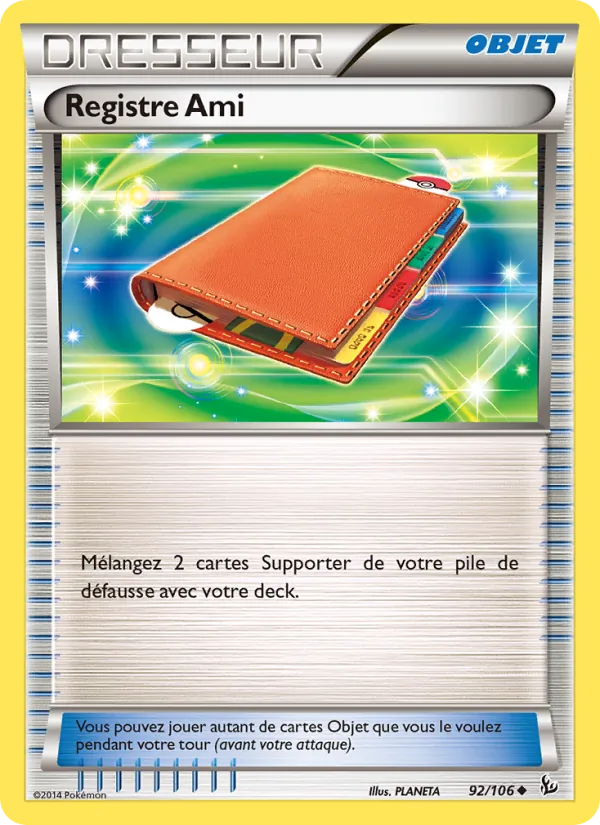 Carte Pokémon Registre Ami 92/106 de l'extension Étincelles