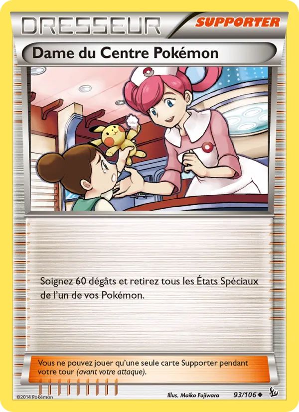 Carte Pokémon Dame du Centre Pokémon 93/106 de l'extension Étincelles