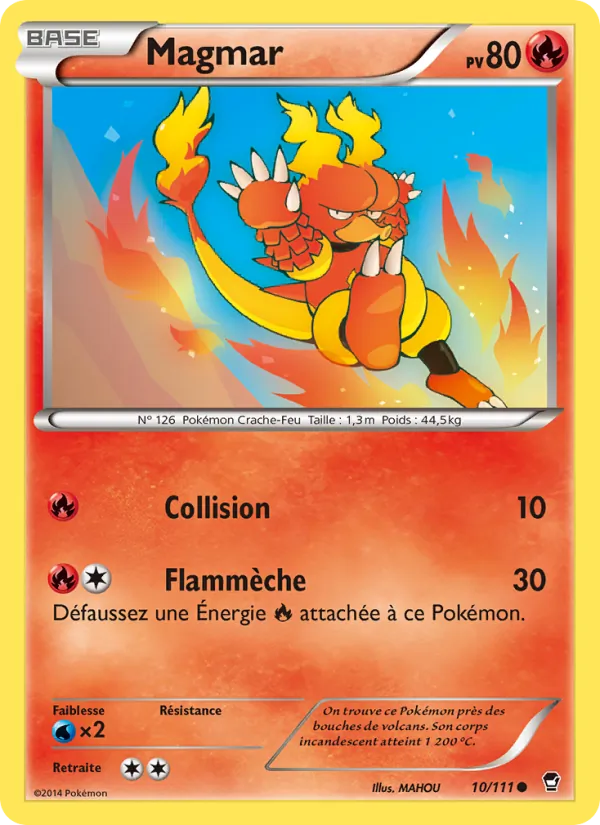 Carte Pokémon Magmar 10/111 de l'extension Poings Furieux