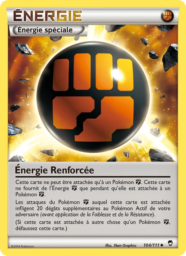 Carte Pokémon Énergie Renforcée 104/111 de l'extension Poings Furieux