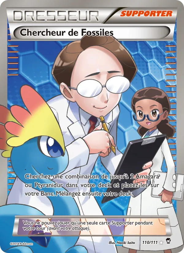 Carte Pokémon Chercheur de Fossiles 110/111 de l'extension Poings Furieux