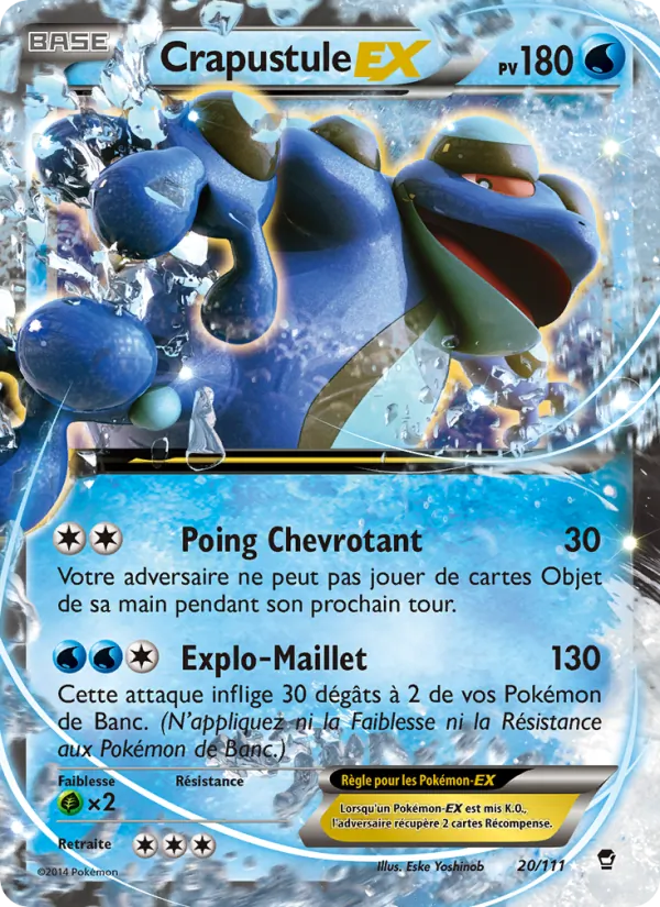 Carte Pokémon Crapustule EX 20/111 de l'extension Poings Furieux