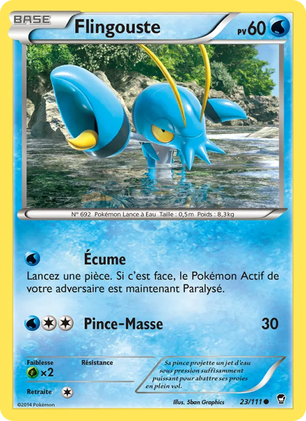 Carte Pokémon Flingouste 23/111 de l'extension Poings Furieux