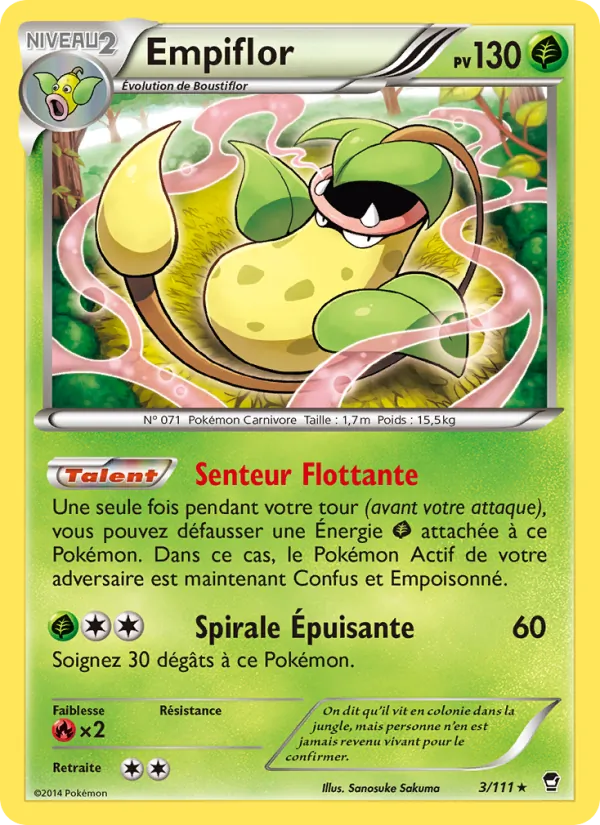 Carte Pokémon Empiflor 3/111 de l'extension Poings Furieux